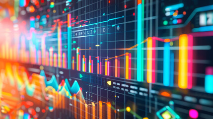 Poster - A colorful graph with many lines and numbers