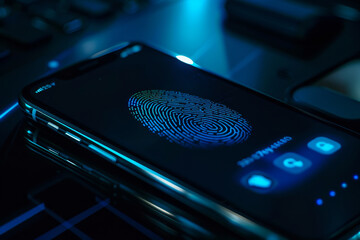 Poster - A phone with a fingerprint on the screen