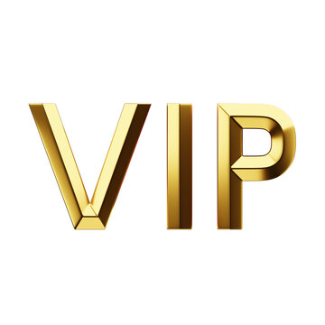3d golden vip text
