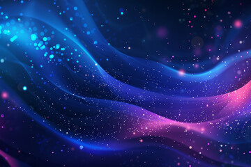 Wall Mural - A blue and purple wave with a lot of sparkles