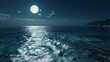 © Sawera - A stunning night view of the sea, with the full moon's light shimmering on the water, creating a beautiful and romantic atmosphere