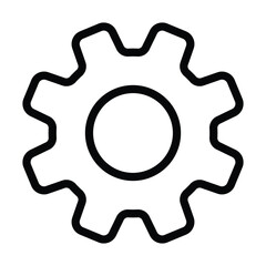 Poster - settings icon. simple outline setting icon with gear symbol for app, ui, website. vector illustratio