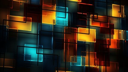 Poster - Colorful abstract geometric background design - digital art for photography and graphic design