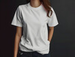 © Generative Ai - White female t-shirt mockup