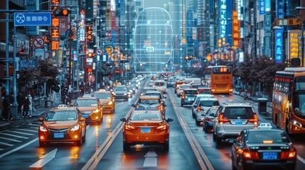 Poster - An AI software that analyzes images of city streets filled with different types of vehicles. Generative AI.