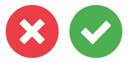 simple icon vector of tick and cross symbol. Yes, no, Correct, Wrong