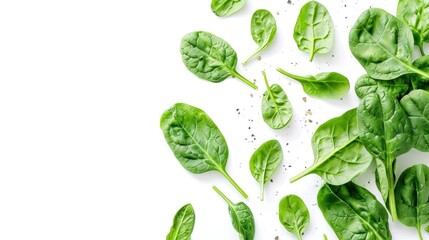 Spinach isolated white background