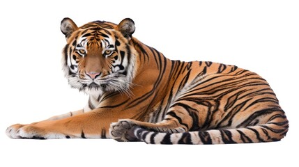 Wall Mural - Tiger isolated white background