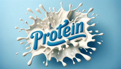 Dynamic Milk Splash Forming the Word 'PROTEN'