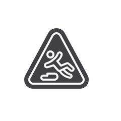 Wall Mural - Slippery Surface Sign vector icon
