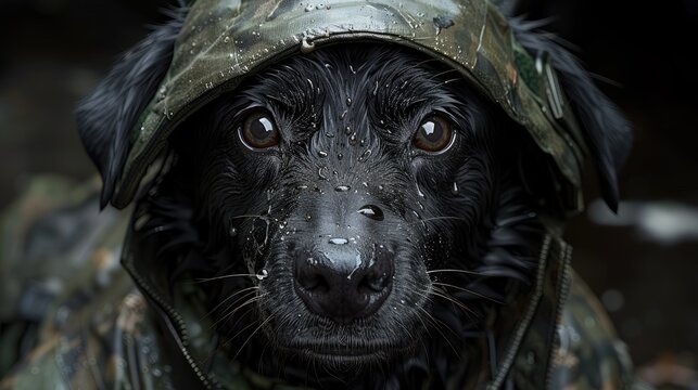 Creative 4k high resolution wallpaper art of a dog inspired by game movie with Tactical shooter with realistic military settings and weaponry by Pastel Drawing (generative AI)  
