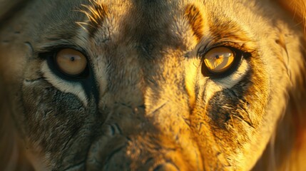 Canvas Print - Close view of a stunning African lion