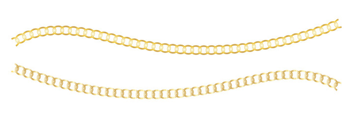 Poster - Set of chain vector icons on white background. Black long chain. Vector 10 Eps.