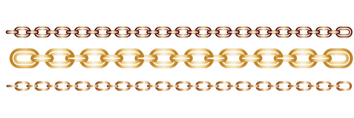 Poster - Set of chain vector icons on white background. Black long chain. Vector 10 Eps.