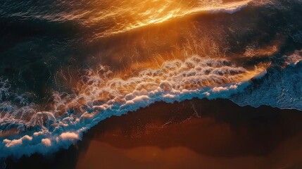 Canvas Print - Beautiful sunset ocean viewed from above