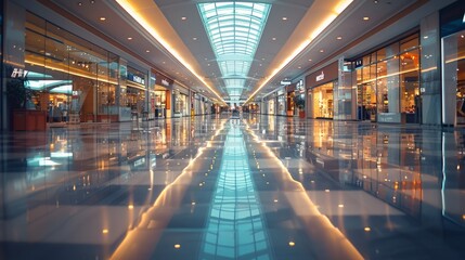 Aufkleber - Shopping mall, small. Generative AI.