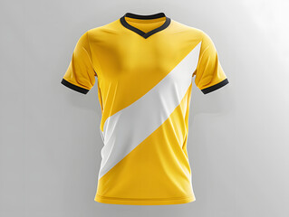 Wall Mural - Yellow and white colored soccer t shirt mockup