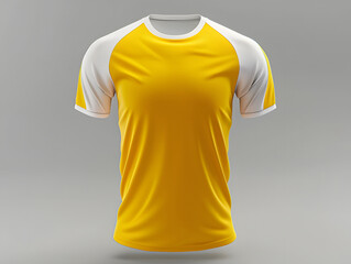 Wall Mural - Yellow and white colored soccer t shirt mockup