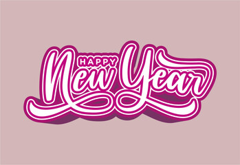 New Year hand lettering vector handwritten calligraphy composition