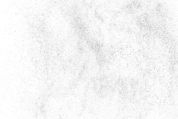 Distressed black texture. Dark grainy texture on white background. Dust overlay textured. Grain noise particles. Rusted white effect. Grunge design elements. Vector illustration, EPS 10.	