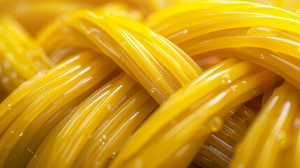 Close-UP Yellow electrical wires or cables beautiful background.