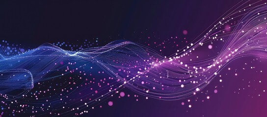Fototapete - 3d rendering picture of a abstract digital landscape with flowing particles. Big data visualization
