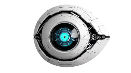Poster - Robot eye on white isolated transparent background