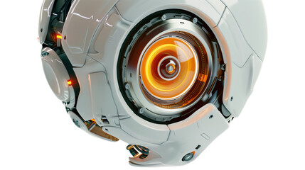 Poster - Robot eye on white isolated transparent background