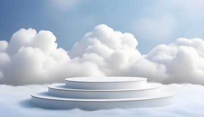 Aufkleber - 3d background product display podium scene. Blue 3d podium. 3d rendering, Perfect platform for showing your products.