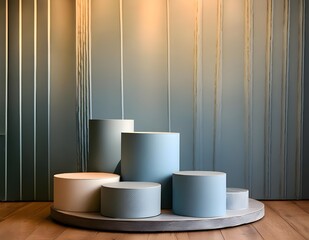 Aufkleber - 3d background products minimal podium scene with the geometric platform.