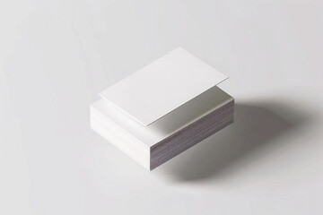 Floating business card mockup, set against a white paper background, minimalist and professional design