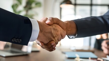 Wall Mural - bussines handshake hands as a gesture of welcome to a new employee for the company