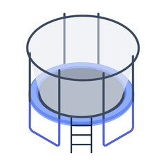 Sticker - Ready to use isometric icon of a trampoline 

