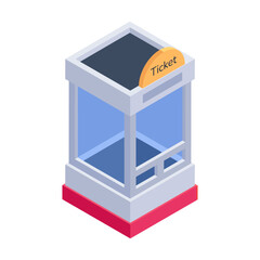 Sticker - Handy isometric icon of a ticket counter 


