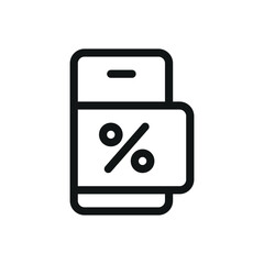 Aufkleber - Discount app isolated icon, discounts app vector symbol with editable stroke