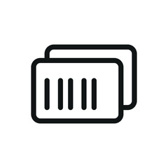 Poster - Discount coupons with barcode isolated icon, barcode cards vector symbol with editable stroke