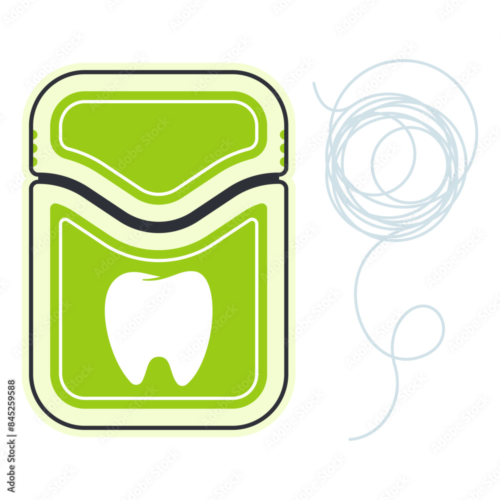 Oral floss vector cartoon illustration isolated on a white background ...
