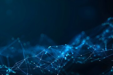 Poster - Abstract blue background with interconnected dots and lines forming a network structure

