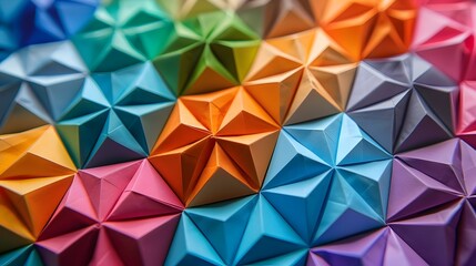 Captivating Origami Geometry:A Vibrant Kaleidoscope of Intricate Paper Folds