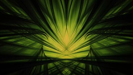 Wall Mural - radiant green fractal wormhole passage