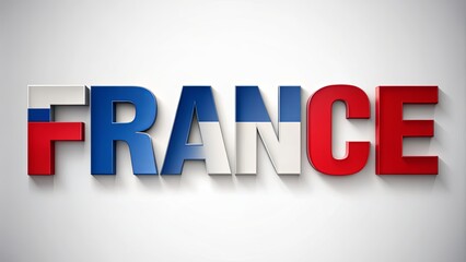 Aufkleber - The word France is written in red, white, and blue letters