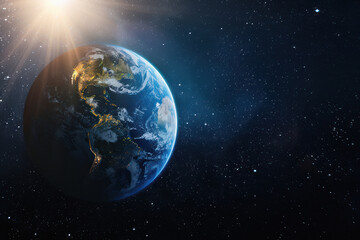 Planet earth in outer space
