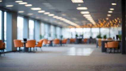 Wall Mural - blurred empty open space office. abstract light bokeh at office interior background for design