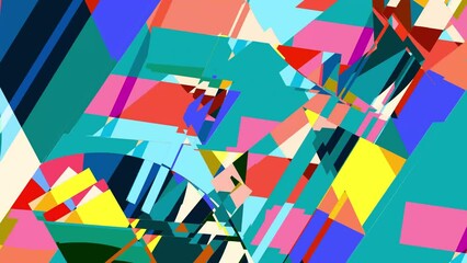 Wall Mural - Vector colorful abstract geometric poster design
