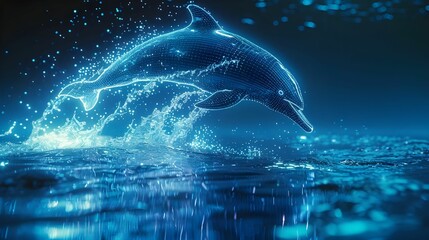 Dolphins jumping and swimming having fun Ai generated