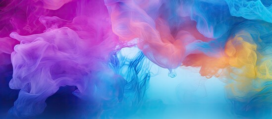 Poster - An abstract background with vibrant dye in the water creating a visually stunning concept art and a potential wallpaper with copy space image
