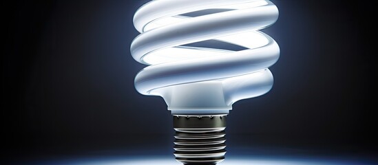 Aufkleber - A close up view of a modern tornado style CFL lightbulb providing bright and energy efficient lighting for rooms and homes The image depicts the detailed spiral shape of the compact fluorescent lamp