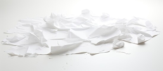 Aufkleber - There is a paper that has been torn on a white background with copy space for text input The paper is on the floor and it appears to be recyclable