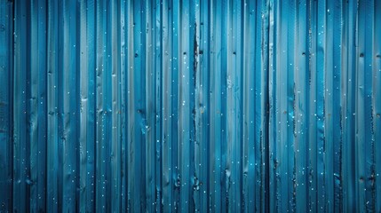 Blue metal fence with corrugated surface for security and privacy