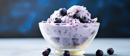 Poster - Create a gluten free and dairy free healthy dessert by blending frozen bananas with blueberries to make a nice cream This treat is perfect for anyone looking for a refreshing and guilt free dessert o